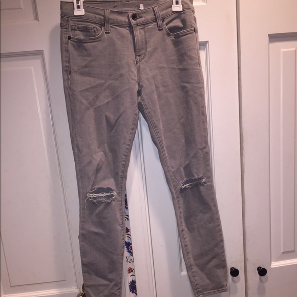 grey jeans with knee holes- Baldwin Denim - Picture 1 of 1